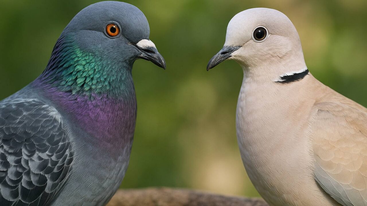 Quelles sont les différences physiques entre pigeon et la tourterelle ?