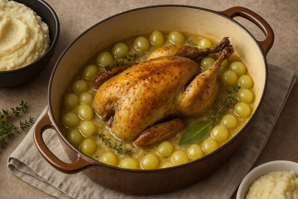 Faisan aux raisins et au vin blanc