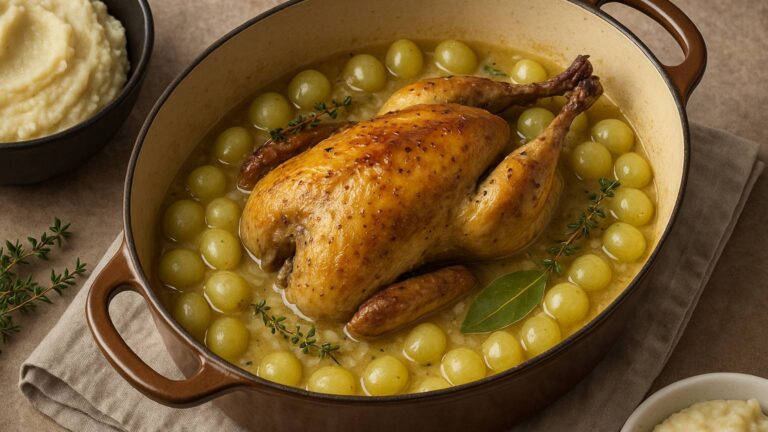 Faisan aux raisins et au vin blanc