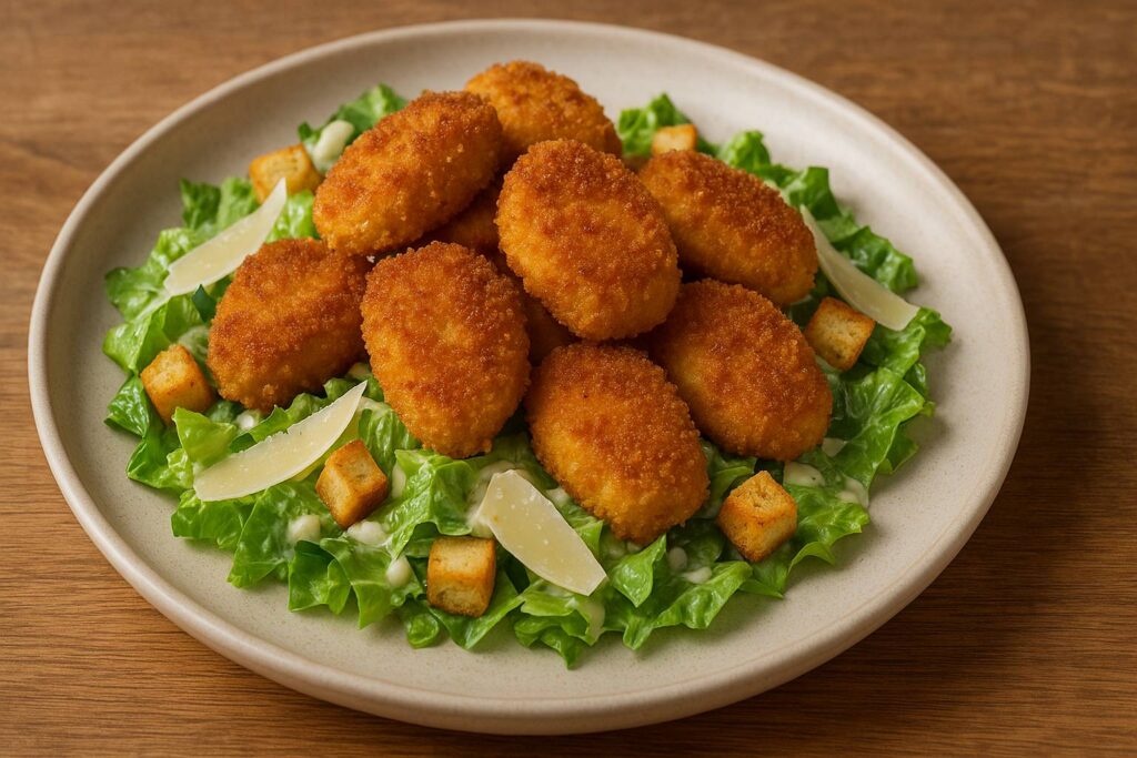 Nuggets de faisan et salade Caesar