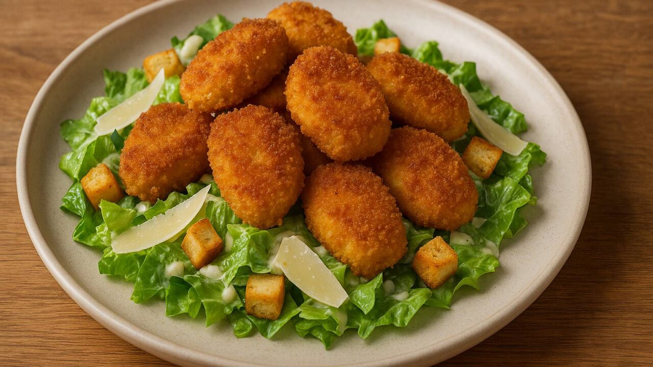 Nuggets de faisan et salade Caesar