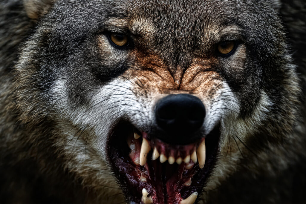 Loup agressif