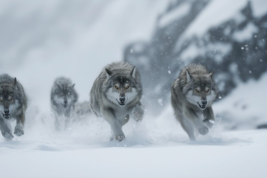 Loups en chasse