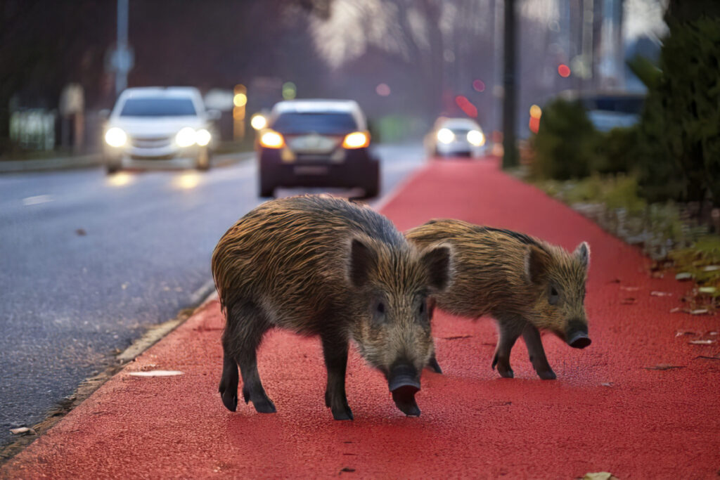 Sangliers en ville