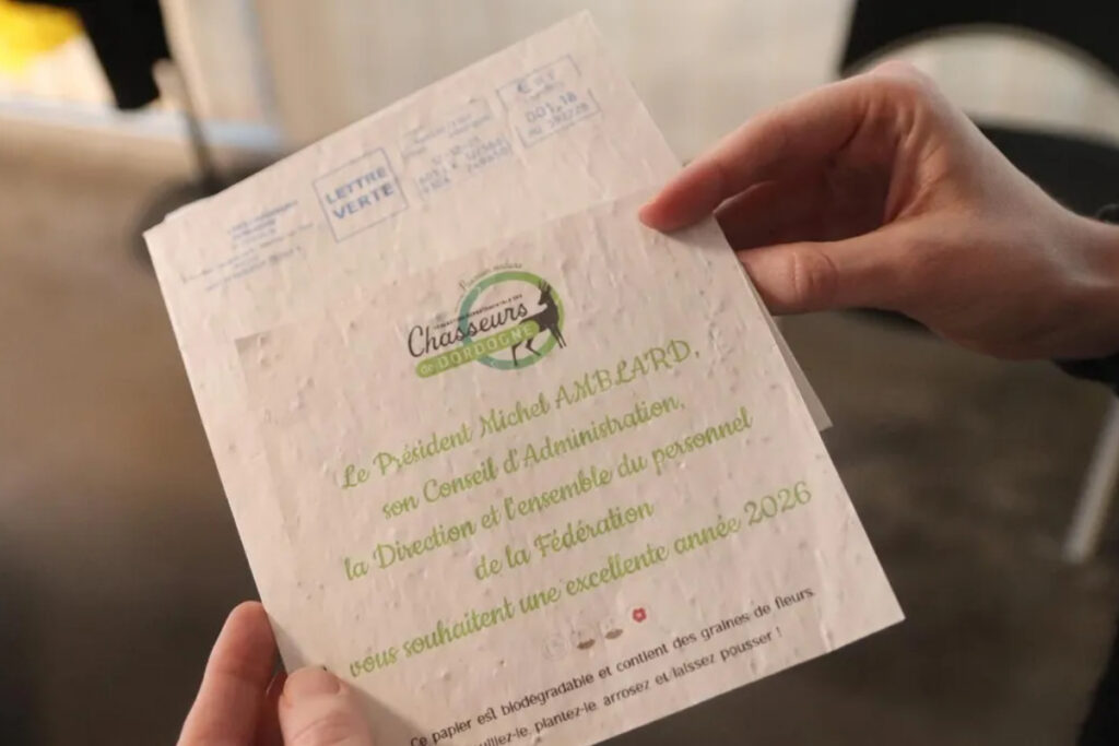 Carte de vœux 2026 écoresponsable FDC 24