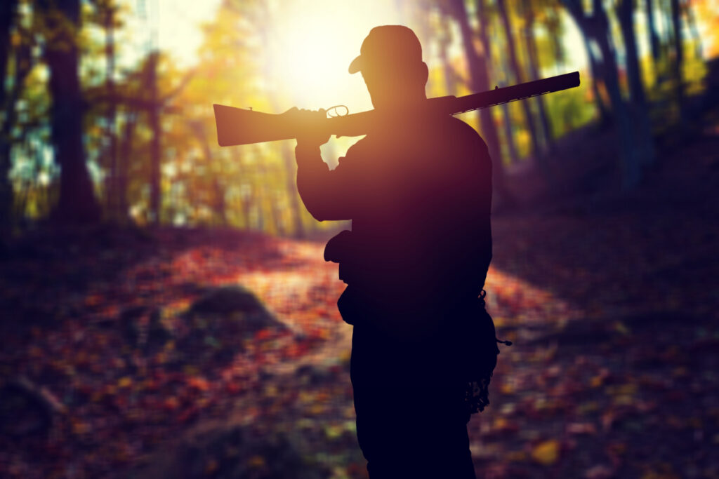 Chasseur fusil superposé