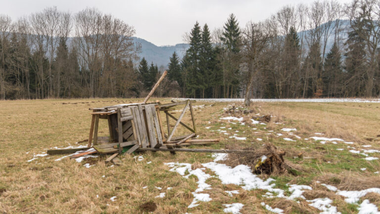 Mirador de chasse détruit