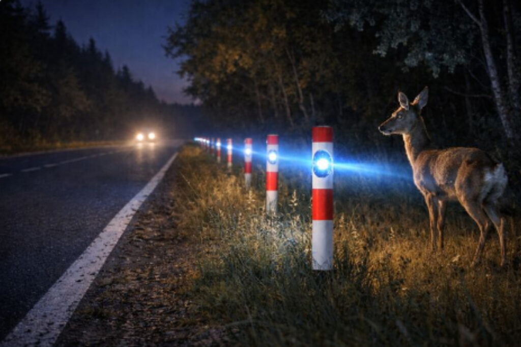 Réflecteurs anti-collision routière gibier