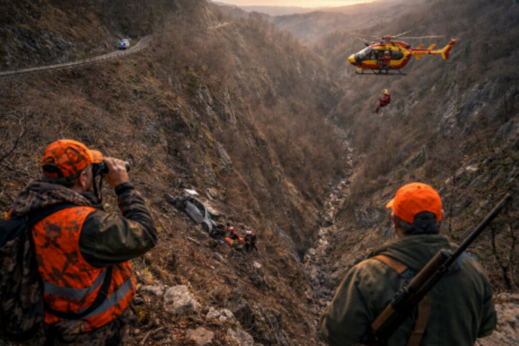 Accident en Ardèche ravin chasseurs
