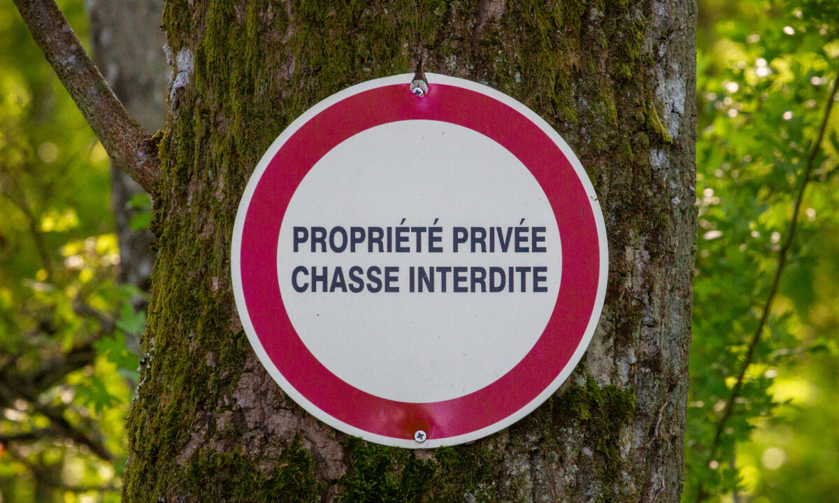 panneau chasse interdite