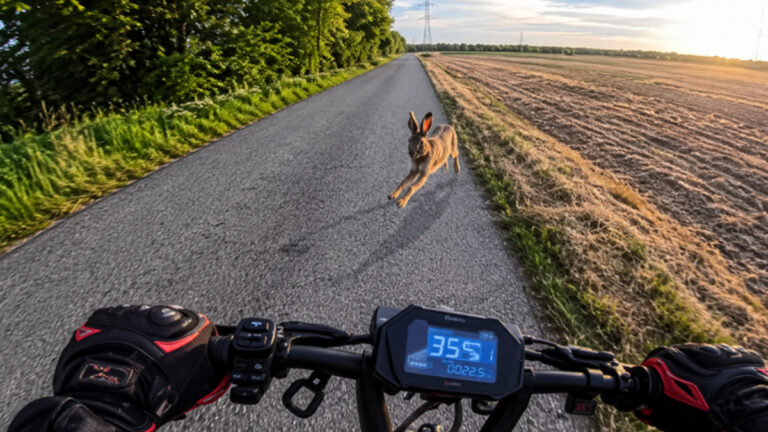 Hallucinant : Un lièvre en pleine course se jette sur un homme en trottinette et provoque sa chute !