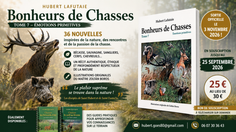 Bonheurs de Chasses Tome 7 : Hubert Lafutaie poursuit sa déclaration d’amour à la nature