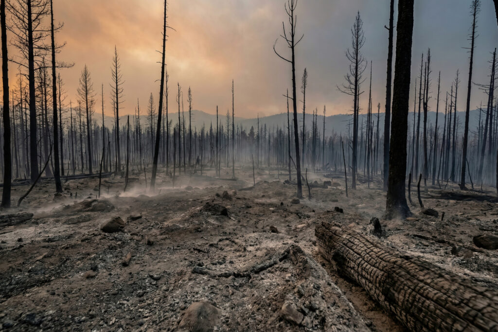 Forêt incendiée