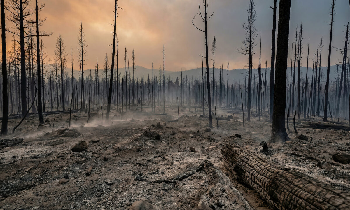 Forêt incendiée