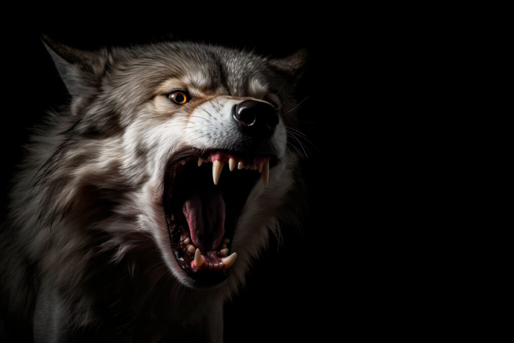Loup agressif