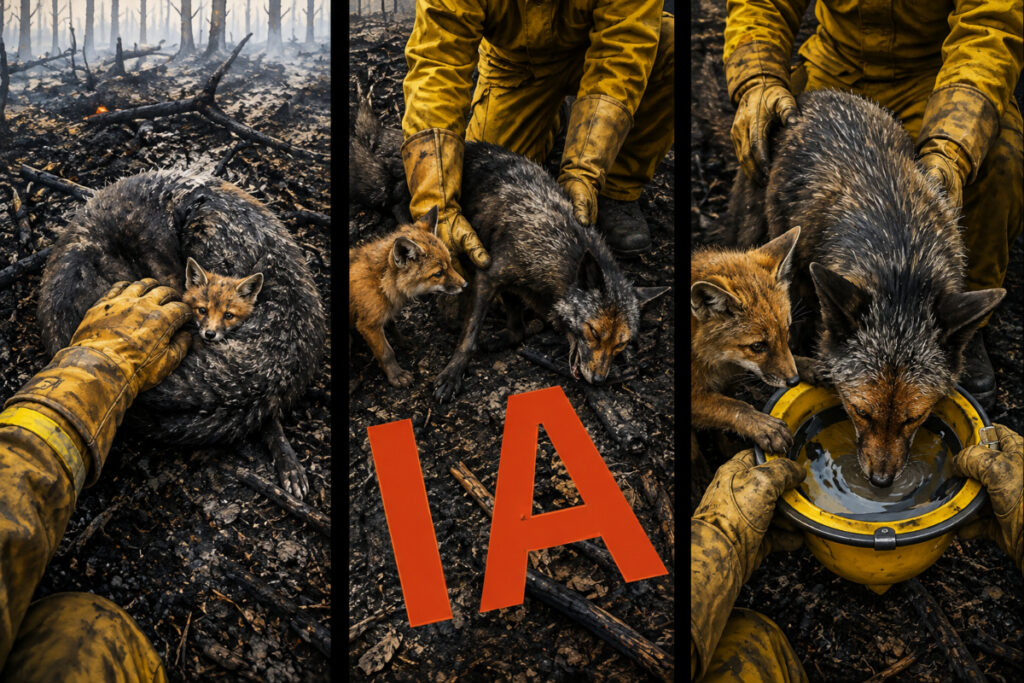 Manipulation de la réalité des incendies sur la faune par l'IA