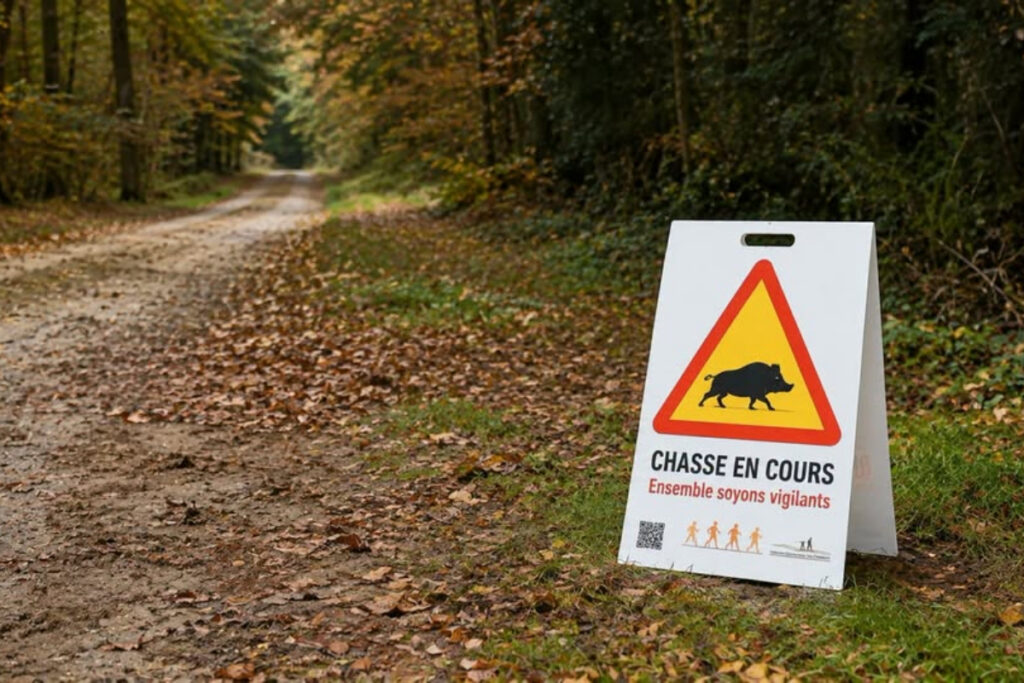 Panneau "chasse en cours"