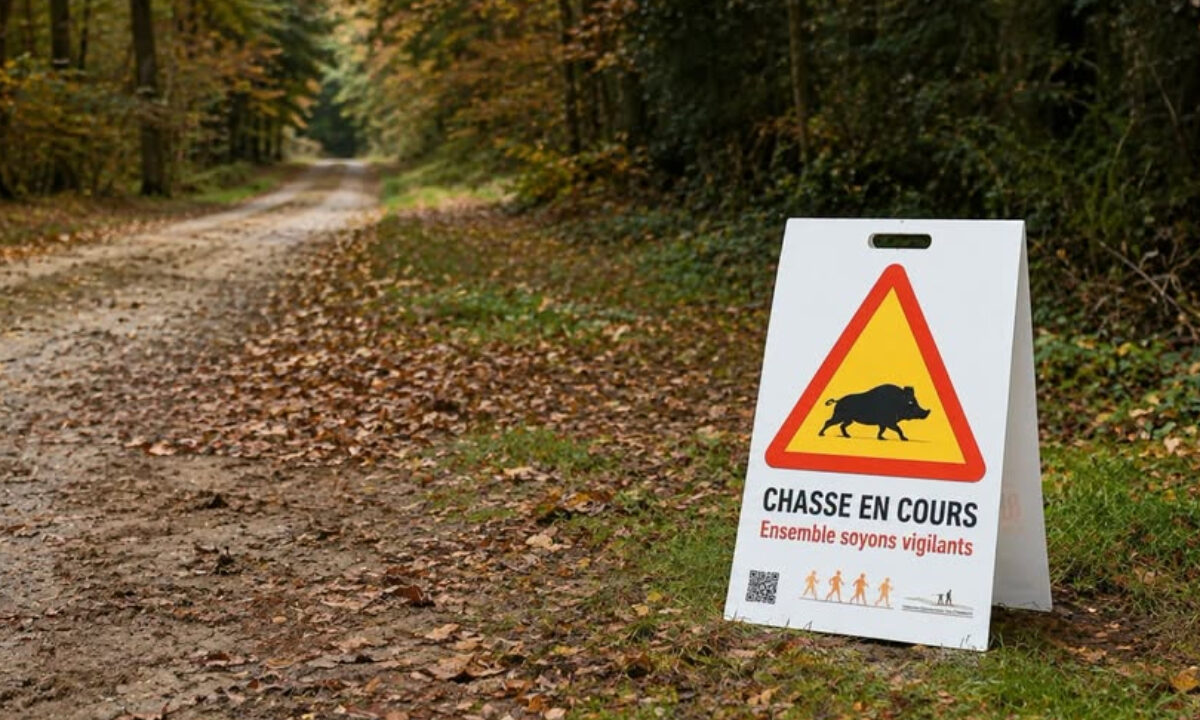 Panneau "chasse en cours"