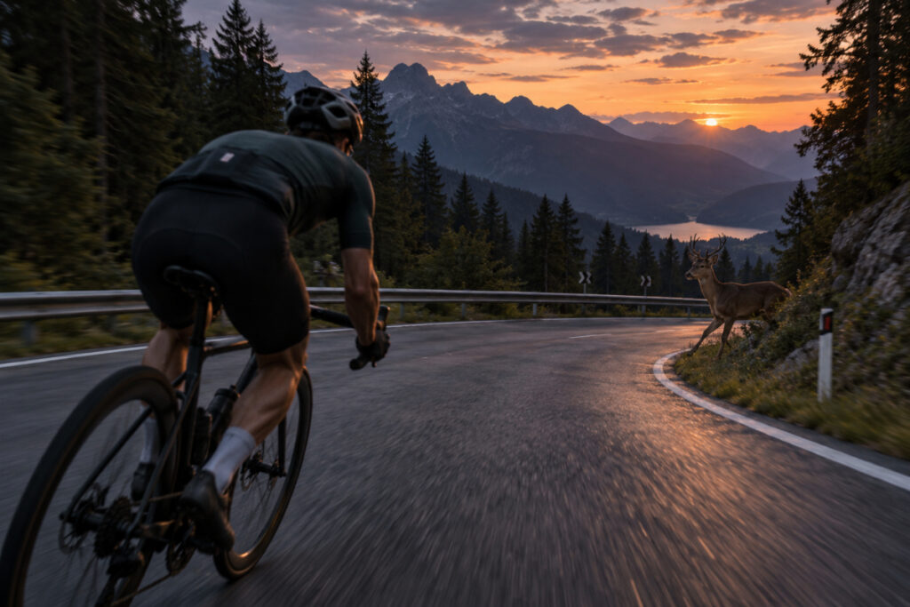 Collision cycliste avec un cerf