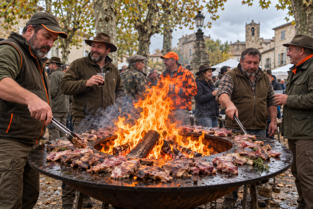 Barbecue des chasseurs face aux anti-chasse Périgueux