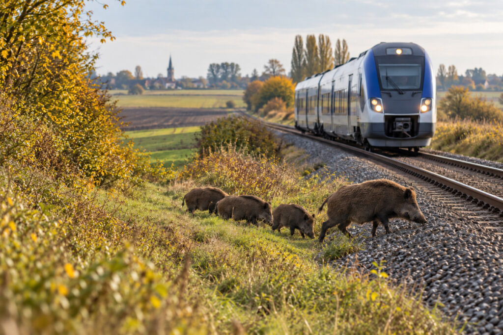 Collision train sangliers